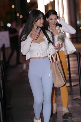 SPT2505-287-春熙路街拍瑜伽紧身裤美女
