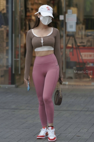 SPT2505-201-粉色瑜伽紧身裤美女